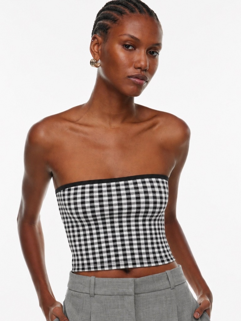 Aritzia Babaton Essamba Tube Top Black White Thick Material Size XS (fit like S)